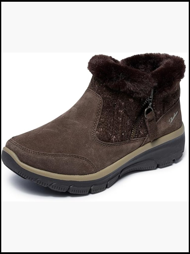 Ankle Booties With Memory Foam Insoles Cozy Faux Fur Lining Side Zip Closure
